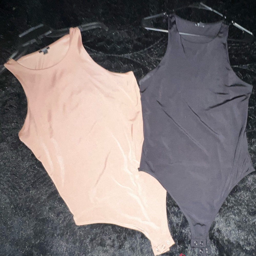 Black and mocha double lined bodysuit